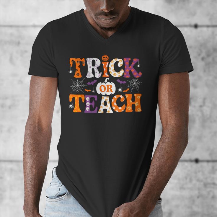 Trick Or Teach Teacher Halloween Costume Men Women Men's V-Neck T-Shirt, funny design Trick Or Teach Teacher Halloween Costume Men Women Men's V-Neck T-Shirt, funny design