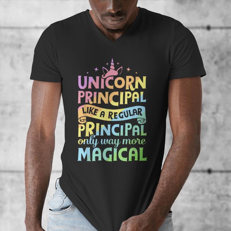 Unicorn Principal Back To School Teacher Appreciation Men's V-Neck T-Shirt, funny design