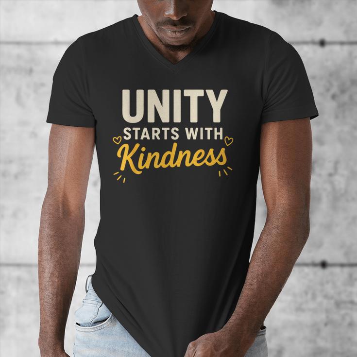 Unity Kindness Shirt Women Teachers Kids Unity Day Orange Men's V-Neck T-Shirt, funny design