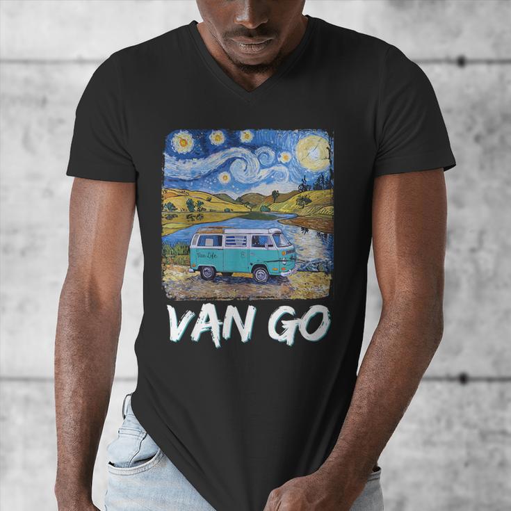Van Go Retro Vanlife Art Teacher Men's V-Neck T-Shirt, funny design