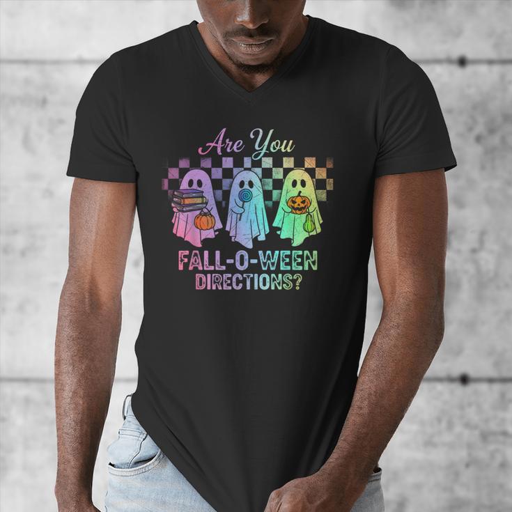 Vintage Are You Fall O Ween Directions Teacher Halloween Men's V-Neck T-Shirt, funny design