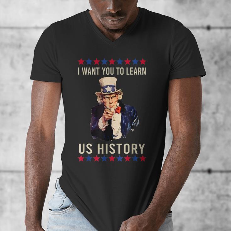 I Want You To Learn US History American Teacher School For Men Women Men's V-Neck T-Shirt, History Teacher Gifts, funny design