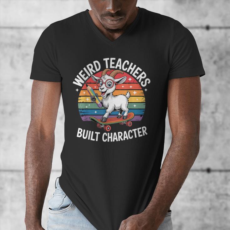 Weird Teachers Build Character Teacher Men's V-Neck T-Shirt, funny design Weird Teachers Build Character Teacher Men's V-Neck T-Shirt, funny design