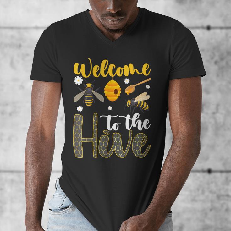 Welcome To The Hive Bee Teacher Back To School Men's V-Neck T-Shirt, funny design Welcome To The Hive Bee Teacher Back To School Men's V-Neck T-Shirt, funny design