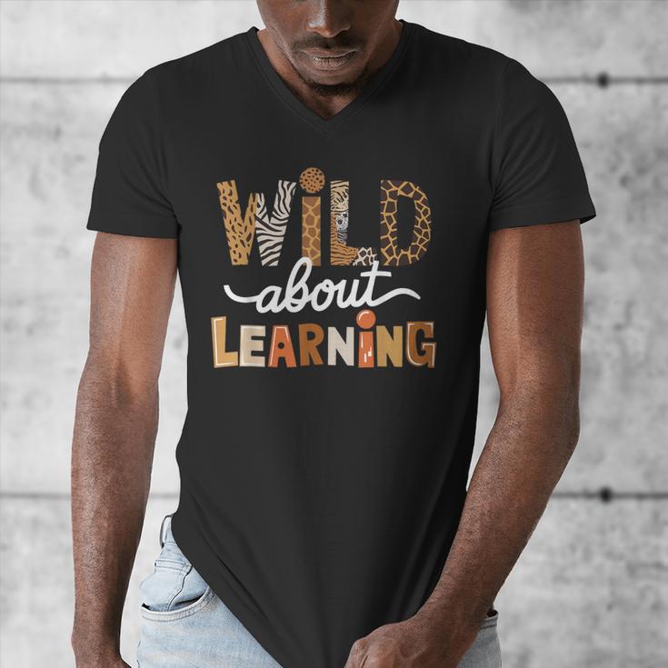 Wild About Learning Back To School First Day Teacher Student Men's V-Neck T-Shirt, funny design Wild About Learning Back To School First Day Teacher Student Men's V-Neck T-Shirt, funny design