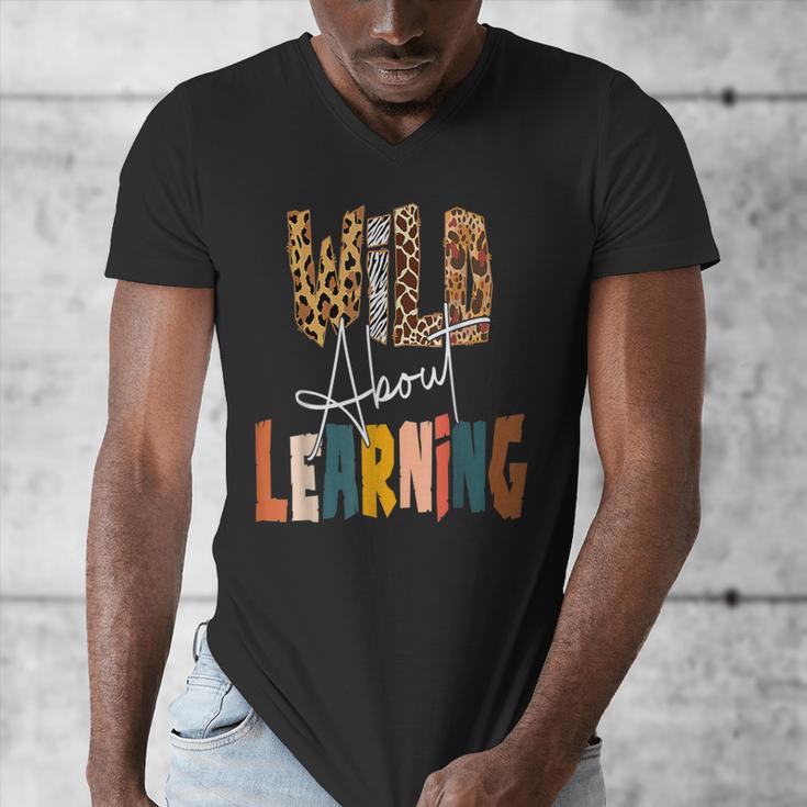 Wild About Learning Teacher Back To School Teaching Men's V-Neck T-Shirt, funny design Wild About Learning Teacher Back To School Teaching Men's V-Neck T-Shirt, funny design
