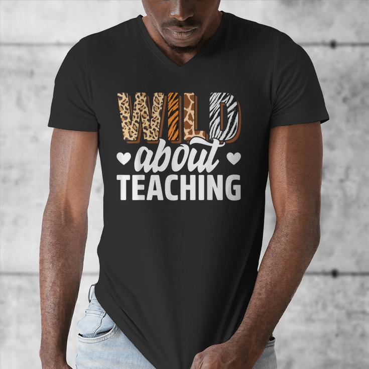 Wild About Teaching Teacher Teaching Back To School Men's V-Neck T-Shirt, funny design Wild About Teaching Teacher Teaching Back To School Men's V-Neck T-Shirt, funny design
