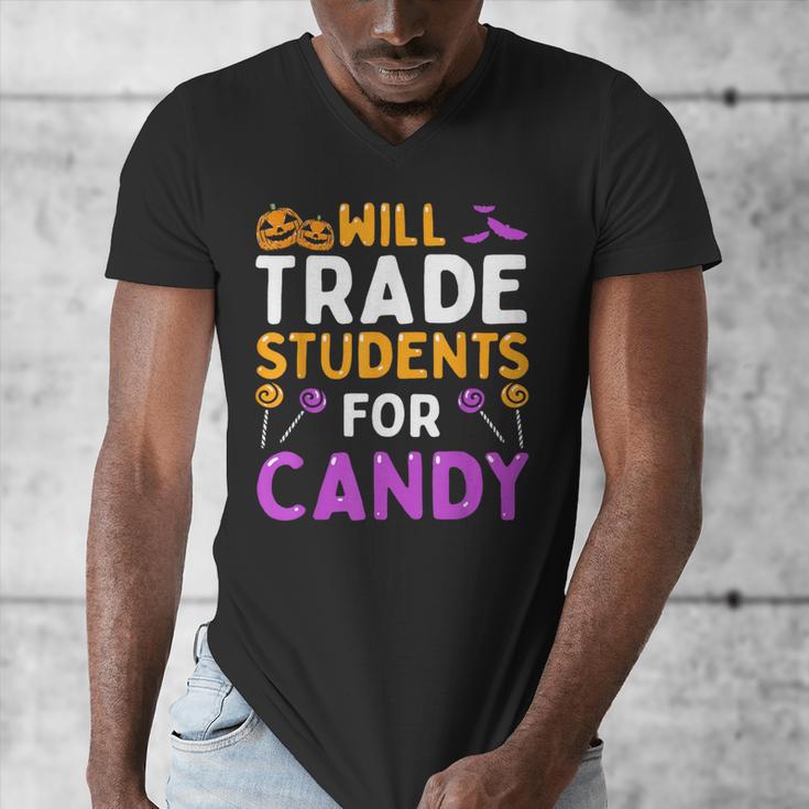 Will Trade Students For Candy Cute Halloween Costume Teacher For Men Women Kids Men's V-Neck T-Shirt, funny design