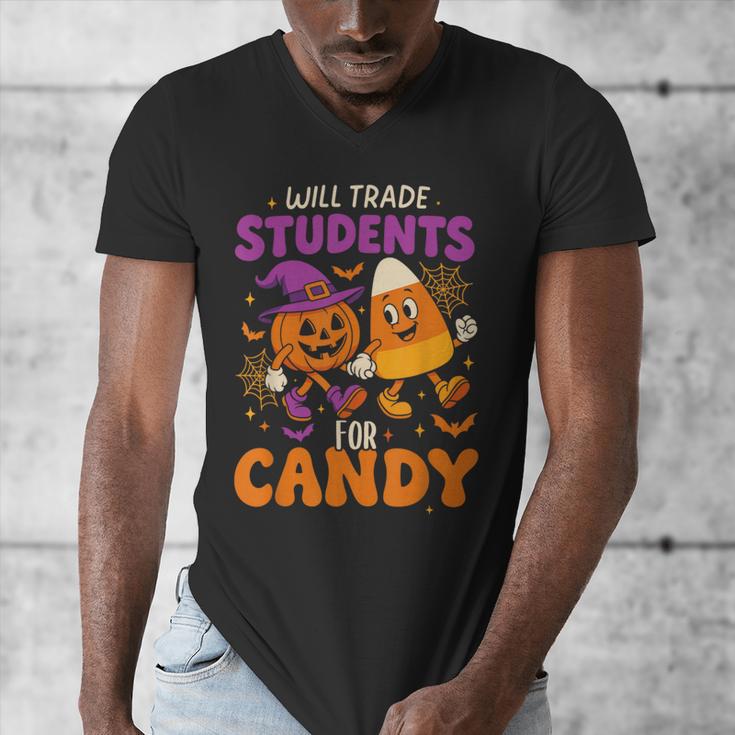 Will Trade Students For Candy Shirt Fun Candy Corn Teacher Men's V-Neck T-Shirt, funny design Will Trade Students For Candy Shirt Fun Candy Corn Teacher Men's V-Neck T-Shirt, funny design