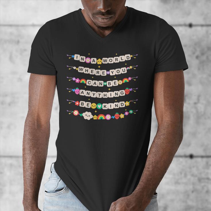 In A World Where You Can Be Anything Be Kind Girls Teachers Men's V-Neck T-Shirt, funny design In A World Where You Can Be Anything Be Kind Girls Teachers Men's V-Neck T-Shirt, funny design