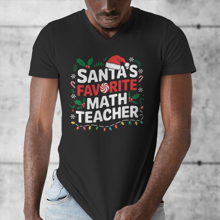 Xmas Lighting Santa's Favorite Math Teacher Christmas Men's V-Neck T-Shirt, funny design Xmas Lighting Santa's Favorite Math Teacher Christmas Men's V-Neck T-Shirt, funny design