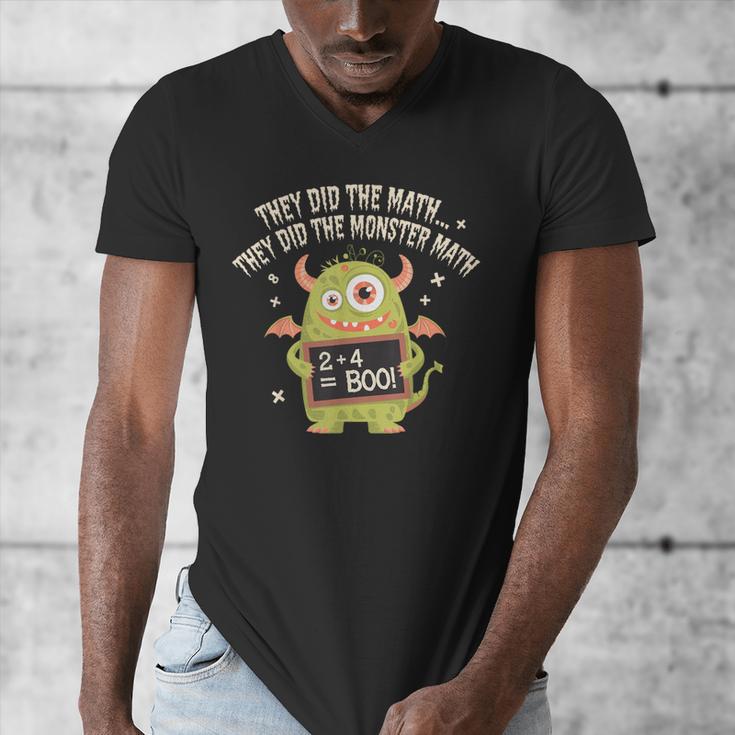 They Did The Math They Did The Monster Math Teacher Student Men's V-Neck T-Shirt, funny design They Did The Math They Did The Monster Math Teacher Student Men's V-Neck T-Shirt, funny design