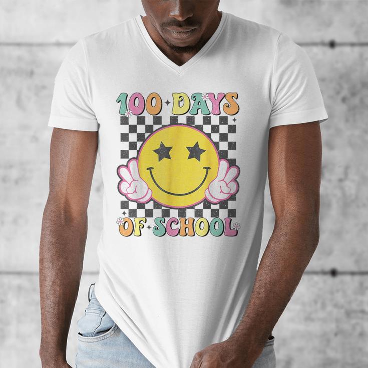 100th Day Of School Teacher Kids 100 Days Of School Men's V-Neck T-Shirt, funny design 100th Day Of School Teacher Kids 100 Days Of School Men's V-Neck T-Shirt, funny design