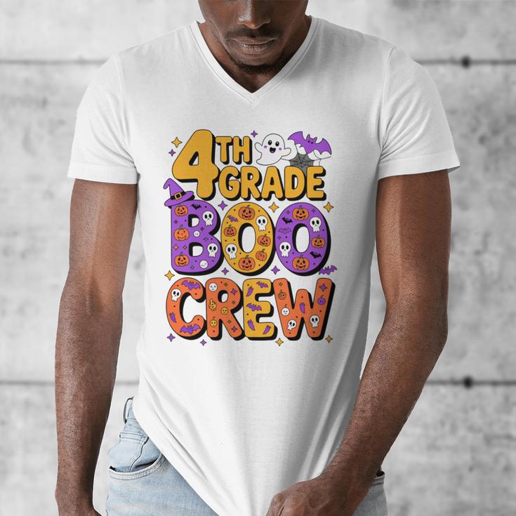 4th Grade Boo Crew Ghost Halloween Teacher Costume Men's V-Neck T-Shirt, 4th Grade Teacher Gifts, funny design 4th Grade Boo Crew Ghost Halloween Teacher Costume Men's V-Neck T-Shirt, 4th Grade Teacher Gifts, funny design