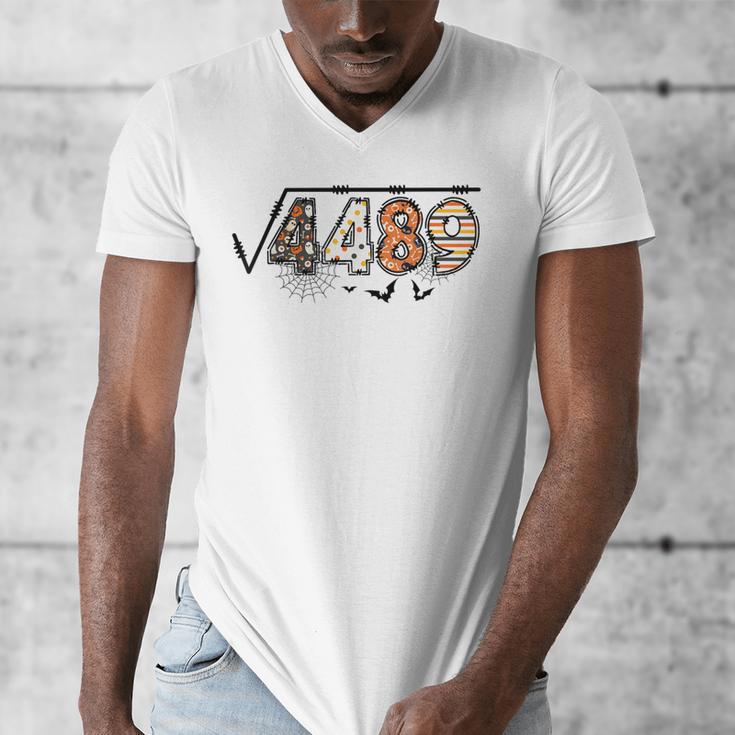 6 7 Square Root Of 4489 Slang Math Teacher Halloween Men's V-Neck T-Shirt, funny design