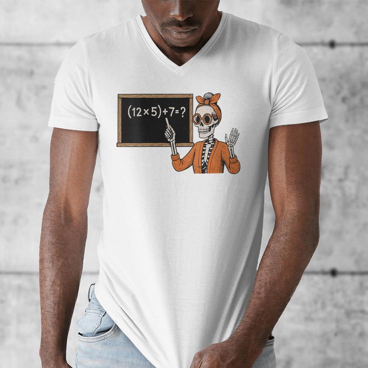 67 Teacher Halloween Skeleton Six Seven Meme Brainrot Math Men's V-Neck T-Shirt, funny design 67 Teacher Halloween Skeleton Six Seven Meme Brainrot Math Men's V-Neck T-Shirt, funny design