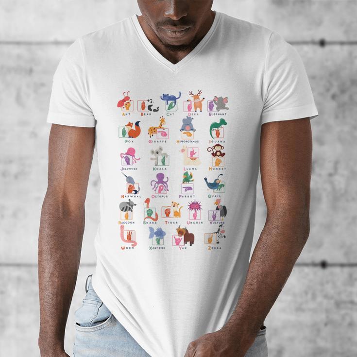 American Sign Language For Teachers ASL Alphabet Men's V-Neck T-Shirt, funny design