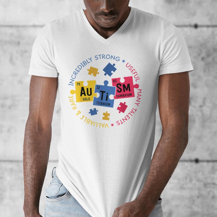 Autism Awareness Shirt Periodic Puzzle Science Teacher Men Women Kids Men's V-Neck T-Shirt, Science Teacher Gifts, funny design