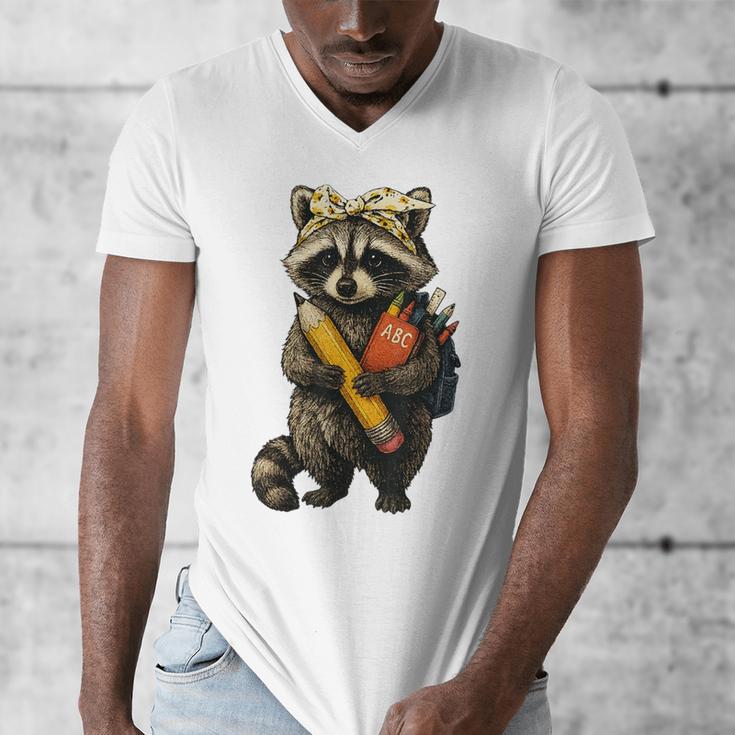 Back To School Raccoon Teachers Student Kids Men's V-Neck T-Shirt, funny design Back To School Raccoon Teachers Student Kids Men's V-Neck T-Shirt, funny design
