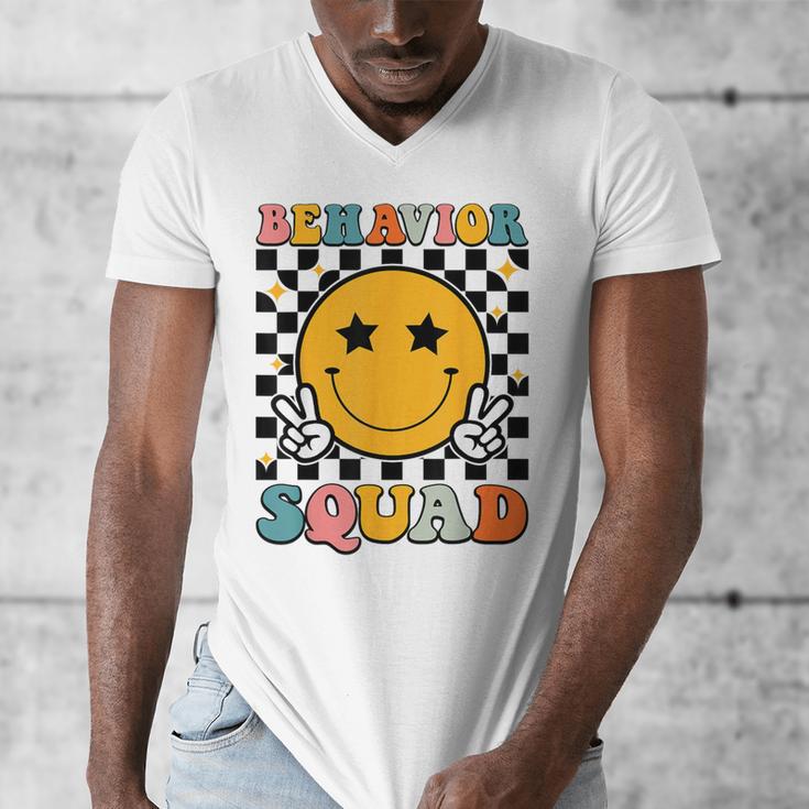Behavior Squad Specialist Analyst Behavior Teacher Retro Men's V-Neck T-Shirt, funny design