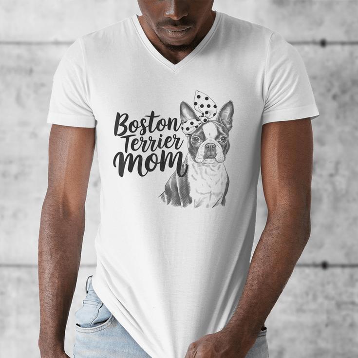 Boston Terrier Dog Bostie Mom Idea For Women Men's V-Neck T-Shirt, Couple Gifts, Mom Gifts, Boston Terrier Mom Gifts, funny design