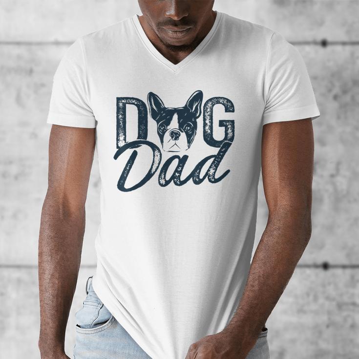 Boston Terrier Dog Dad Men's V-Neck T-Shirt, Couple Gifts, Boston Terrier Dad Gifts, funny design