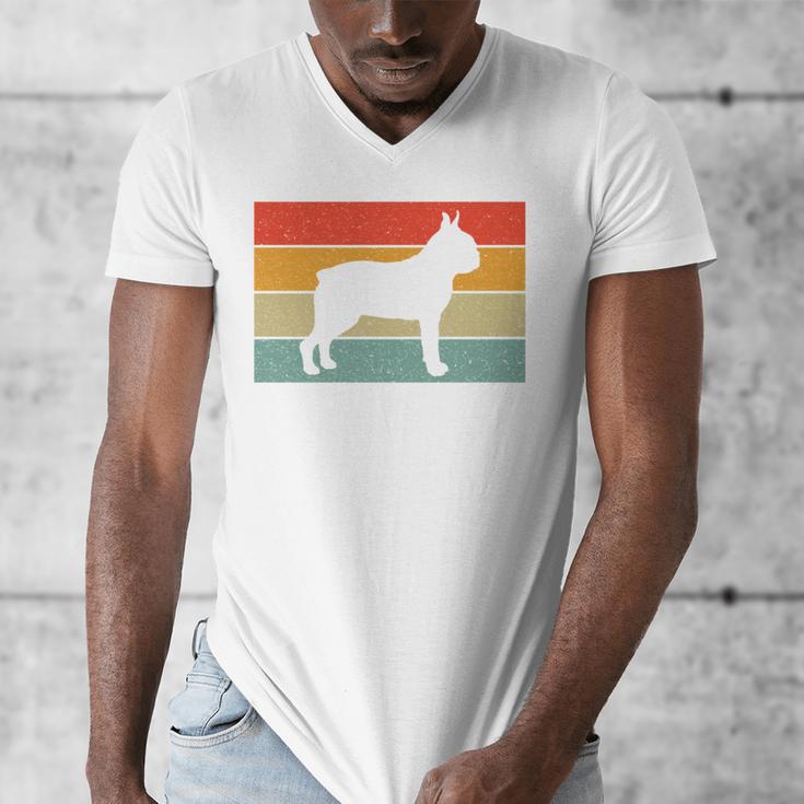 Boston Terrier Dog Lover Retro Vintage Cool For Dog Owner Men's V-Neck T-Shirt, funny design