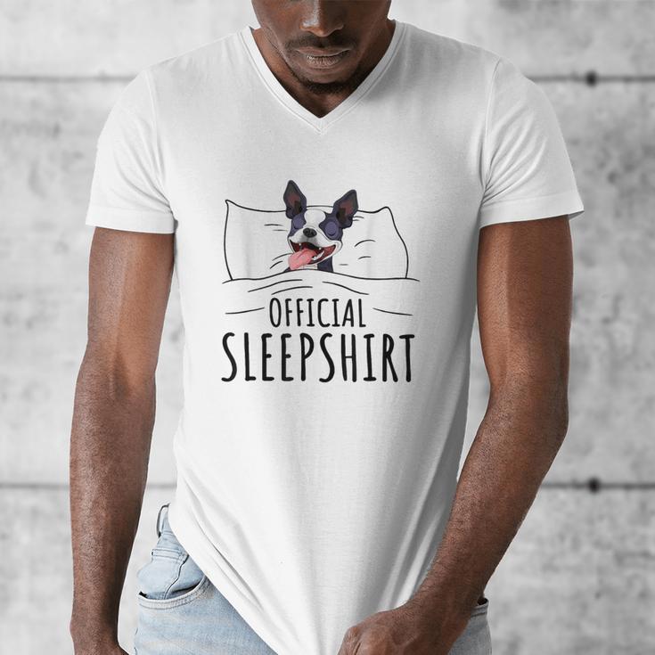 Boston Terrier Dog Lovers Sleepshirt Apparel Men Women Men's V-Neck T-Shirt, funny design
