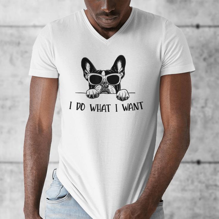 Boston Terrier Dog Owner I Do What I Want Pet Men's V-Neck T-Shirt, funny design