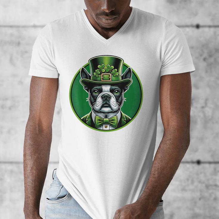 Boston Terrier Dog St Patricks Day Irish Pet Lover Men Women Kids Men's V-Neck T-Shirt, funny design