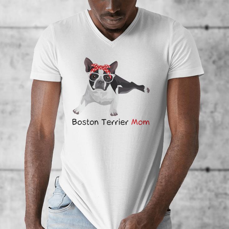 Boston Terrier Mom Bandana Boston Terrier Dog Men's V-Neck T-Shirt, Couple Gifts, Mom Gifts, Boston Terrier Mom Gifts, funny design