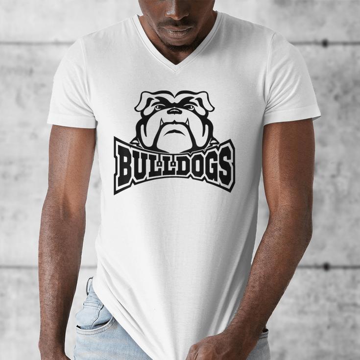 Bulldogs Teacher Student School Sports Fan Team Spirit Men's V-Neck T-Shirt, funny design