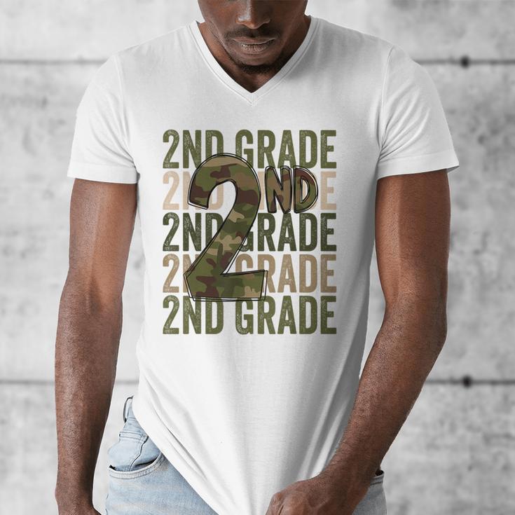 Camo Team 2nd Grade Squad Back To School Teacher Kids Boys Men's V-Neck T-Shirt, 2nd Grade Teacher Gifts, funny design Camo Team 2nd Grade Squad Back To School Teacher Kids Boys Men's V-Neck T-Shirt, 2nd Grade Teacher Gifts, funny design