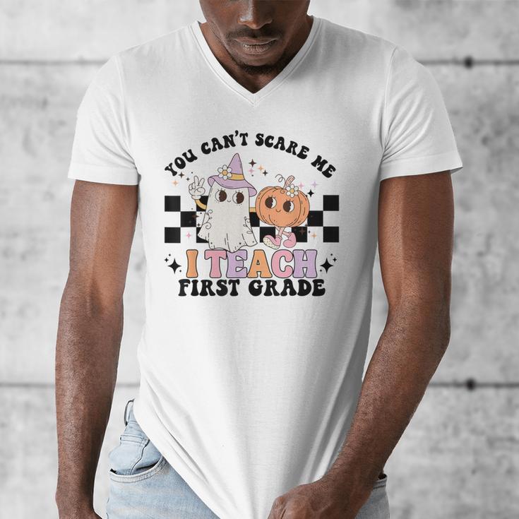 You Cant Scare Me I Teach First Grade Teacher Halloween Men's V-Neck T-Shirt, First Grade Teacher Gifts, funny design You Cant Scare Me I Teach First Grade Teacher Halloween Men's V-Neck T-Shirt, First Grade Teacher Gifts, funny design