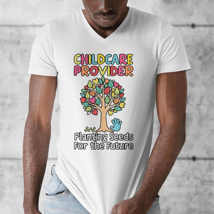 Childcare Provider Job Daycare Provider Daycare Teacher Men's V-Neck T-Shirt, funny design