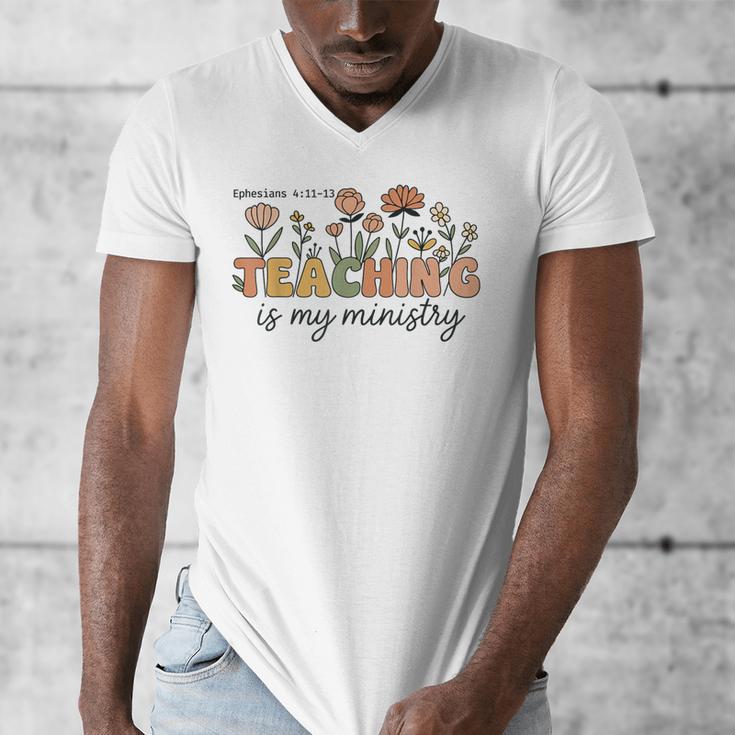 Christian Teacher Teaching Is My Ministry Faith Bible Verse Men's V-Neck T-Shirt, funny design Christian Teacher Teaching Is My Ministry Faith Bible Verse Men's V-Neck T-Shirt, funny design