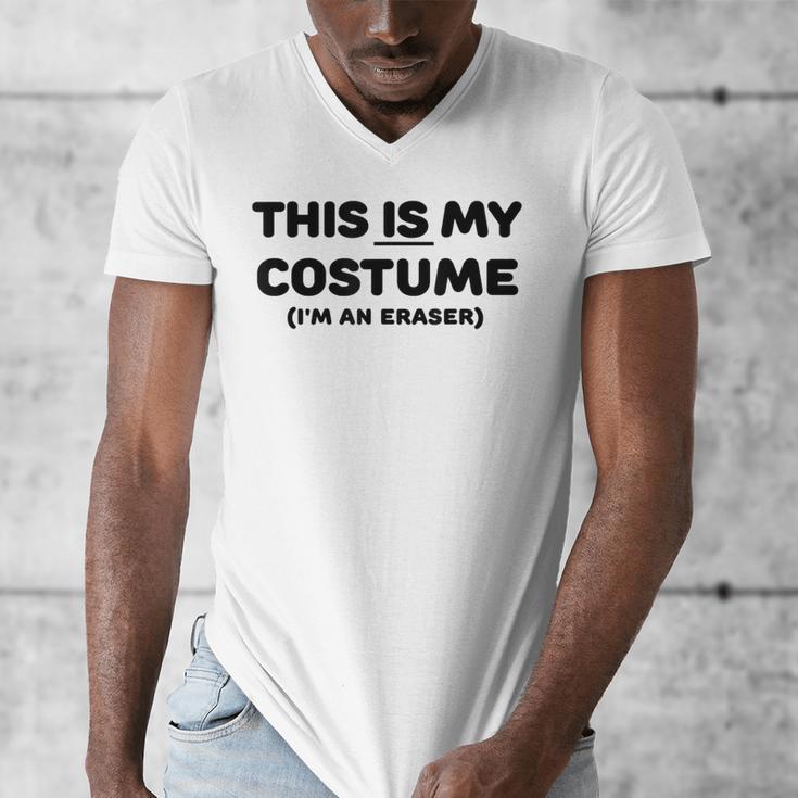 THIS IS MY COSTUME Eraser Teacher Halloween Costume Men's V-Neck T-Shirt, funny design
