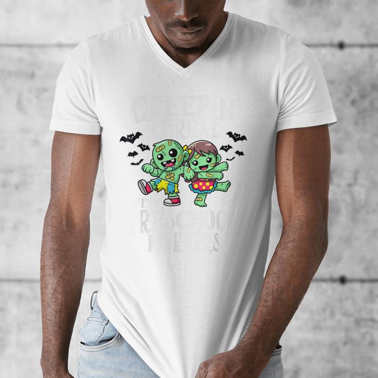 Creepin It Real Monster School Preschool Teacher Halloween Men's V-Neck T-Shirt, funny design