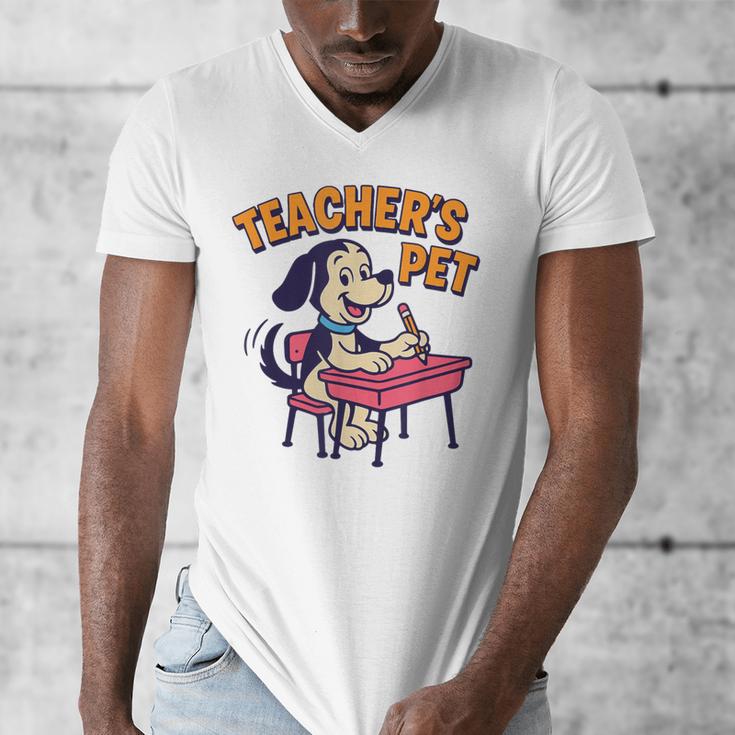 Cute Elementary School Student Dog Teacher's Pet Men's V-Neck T-Shirt, funny design Cute Elementary School Student Dog Teacher's Pet Men's V-Neck T-Shirt, funny design