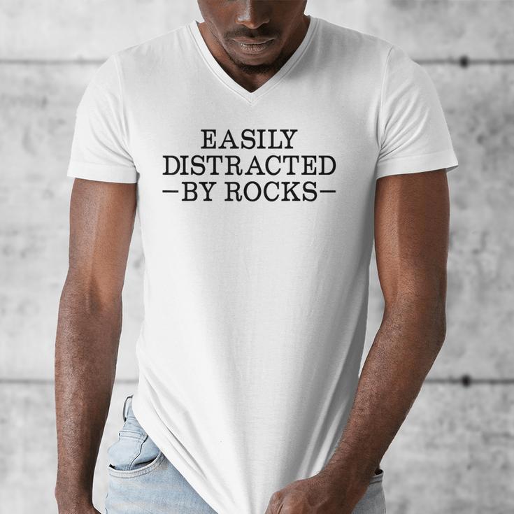 Easily Distracted By Rocks Rock Lover Geology Teacher Men's V-Neck T-Shirt, funny design Easily Distracted By Rocks Rock Lover Geology Teacher Men's V-Neck T-Shirt, funny design