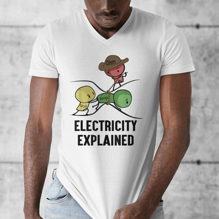 Electricity Explained Physics Nerd I Teacher School Men's V-Neck T-Shirt, funny design Electricity Explained Physics Nerd I Teacher School Men's V-Neck T-Shirt, funny design