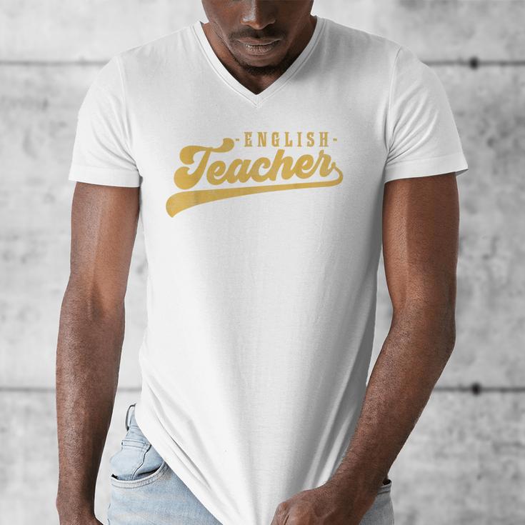 English Teacher Men Women Vintage Graphic English Teacher Men's V-Neck T-Shirt, English Teacher Gifts, funny design