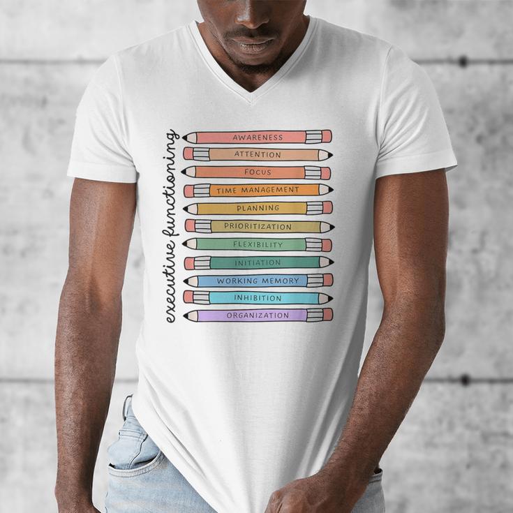 Executive Functioning Skills Back To School Sped Teacher SLP Men's V-Neck T-Shirt, funny design Executive Functioning Skills Back To School Sped Teacher SLP Men's V-Neck T-Shirt, funny design