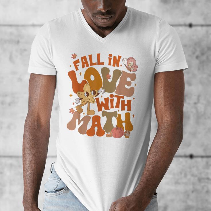 Fall In Love With Science Math Teacher Fall Thanksgiving Men's V-Neck T-Shirt, Science Teacher Gifts, funny design