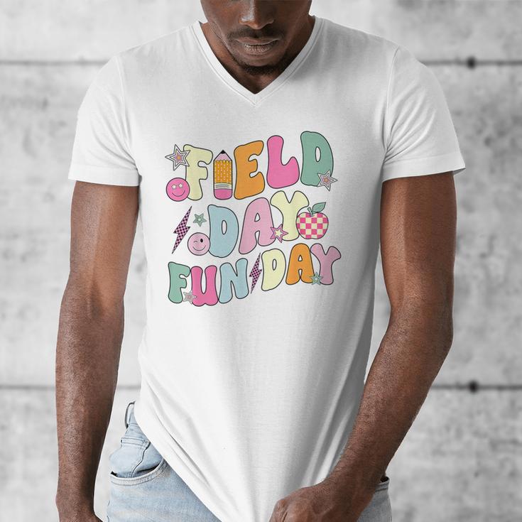 Field Day Fun Day Last Day Of School Teacher Student Men's V-Neck T-Shirt, funny design Field Day Fun Day Last Day Of School Teacher Student Men's V-Neck T-Shirt, funny design
