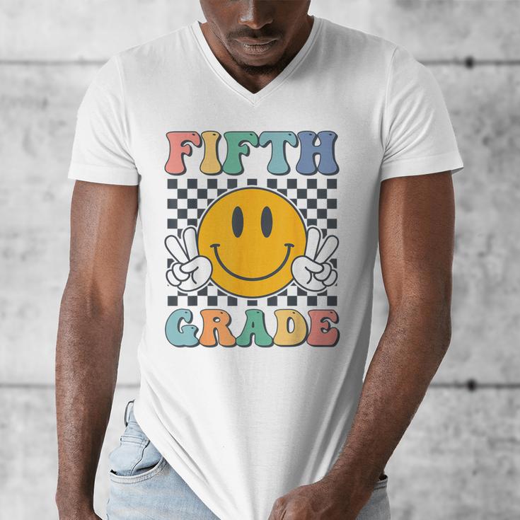 Fifth Grade Team Teachers Boys Girls Retro Smile 5th Grade Men's V-Neck T-Shirt, funny design