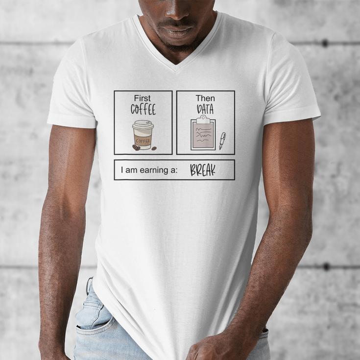 First Coffee Then IEP Teacher SPED Teacher Coffee Lover Men's V-Neck T-Shirt, funny design