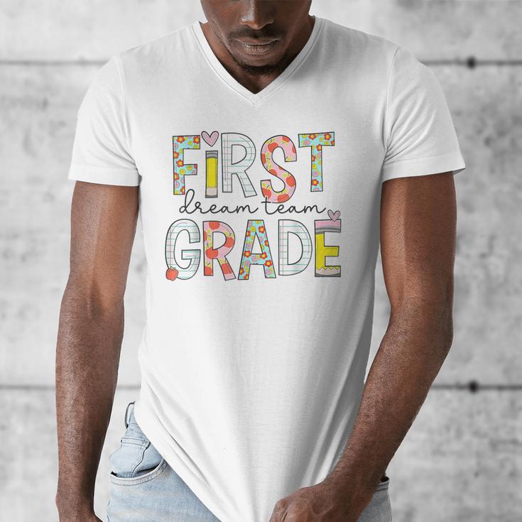 First Grade Dream Team 1st Grade Teacher First Day Of School Men's V-Neck T-Shirt, First Grade Teacher Gifts, funny design