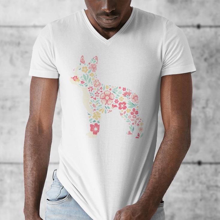 Floral FLower Boston Terrier Mom Grandma Men's V-Neck T-Shirt, Couple Gifts, Mom Gifts, Boston Terrier Mom Gifts, funny design