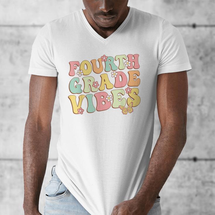 Fourth Grade Vibes Hello Team 4th Grade Teacher Kids Retro Men's V-Neck T-Shirt, 4th Grade Teacher Gifts, funny design Fourth Grade Vibes Hello Team 4th Grade Teacher Kids Retro Men's V-Neck T-Shirt, 4th Grade Teacher Gifts, funny design